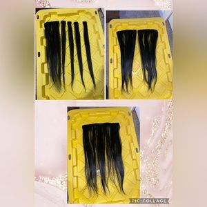 Black human hair extensions